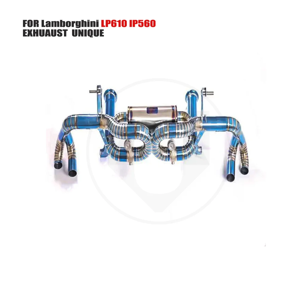 UNIQUE Titanium Alloy Exhaust Manifold Downpipe Is Suitable For Lamborghin LP610 lP560  LP570 Auto Modification Electronic Valve