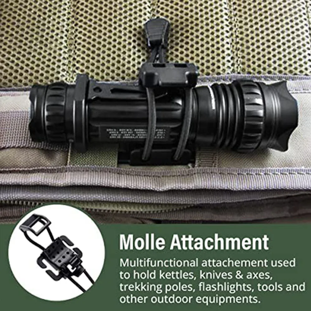 

Molle Clips with Elastic String,Storage Webbing Clip,Multipurpose Backpack Accessories, Molle Attachments Everyday Carry Gear