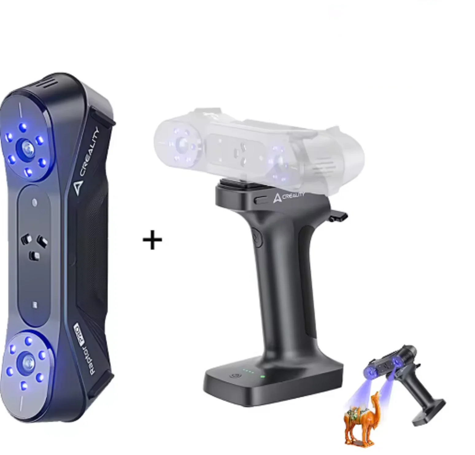 Pemindai 3D Konsumen Ringan untuk Pemindaian Warna Printer 3D Creality 3D Scanner CR-Scan Raptor Pro Dengan Scan Bridge 22+7 Biru/NIR