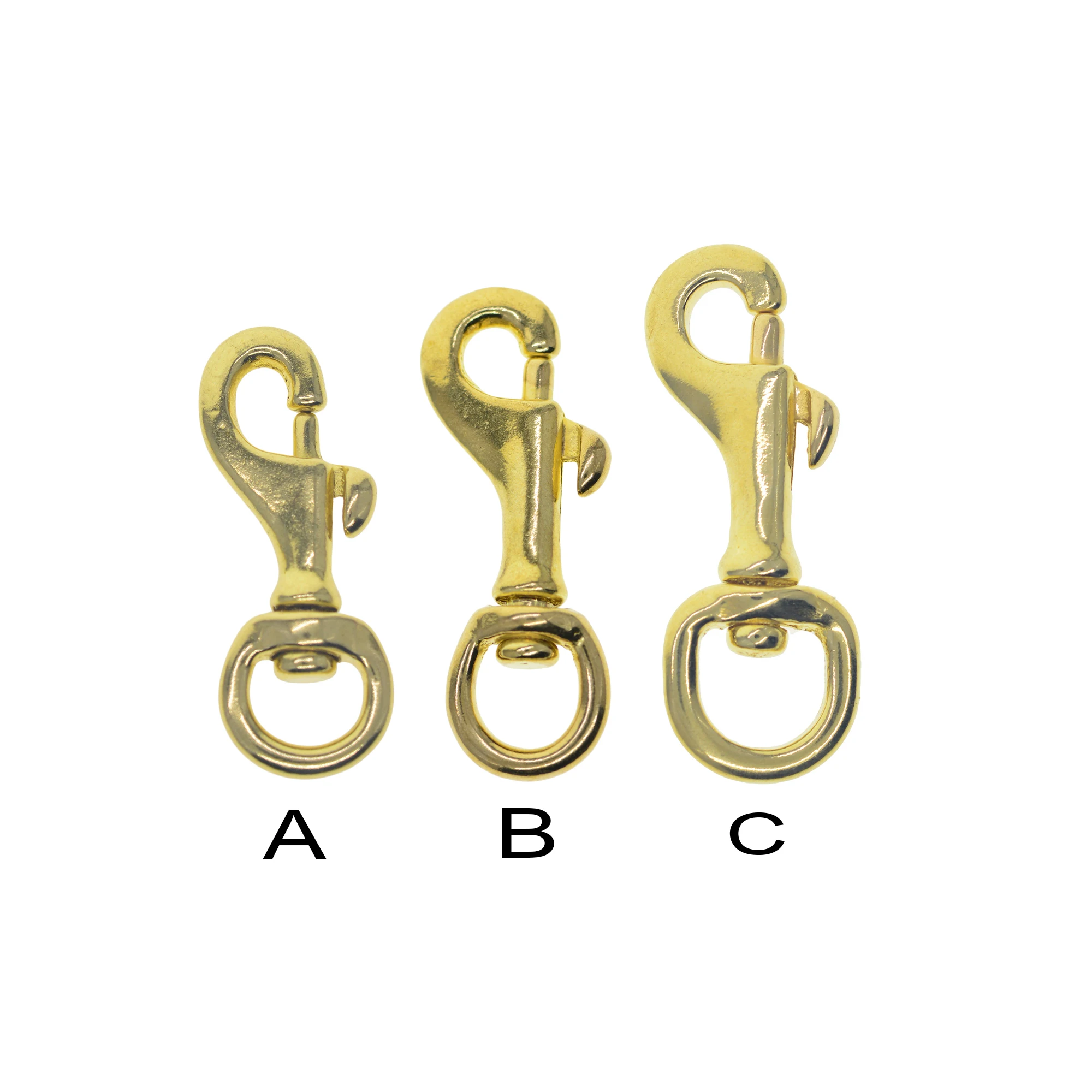 mini Solid Brass Swivel Trigger Spring Snap Hooks Keychain lobster clasp with D ring 11mm 14 mm leather DIY Jean wallet