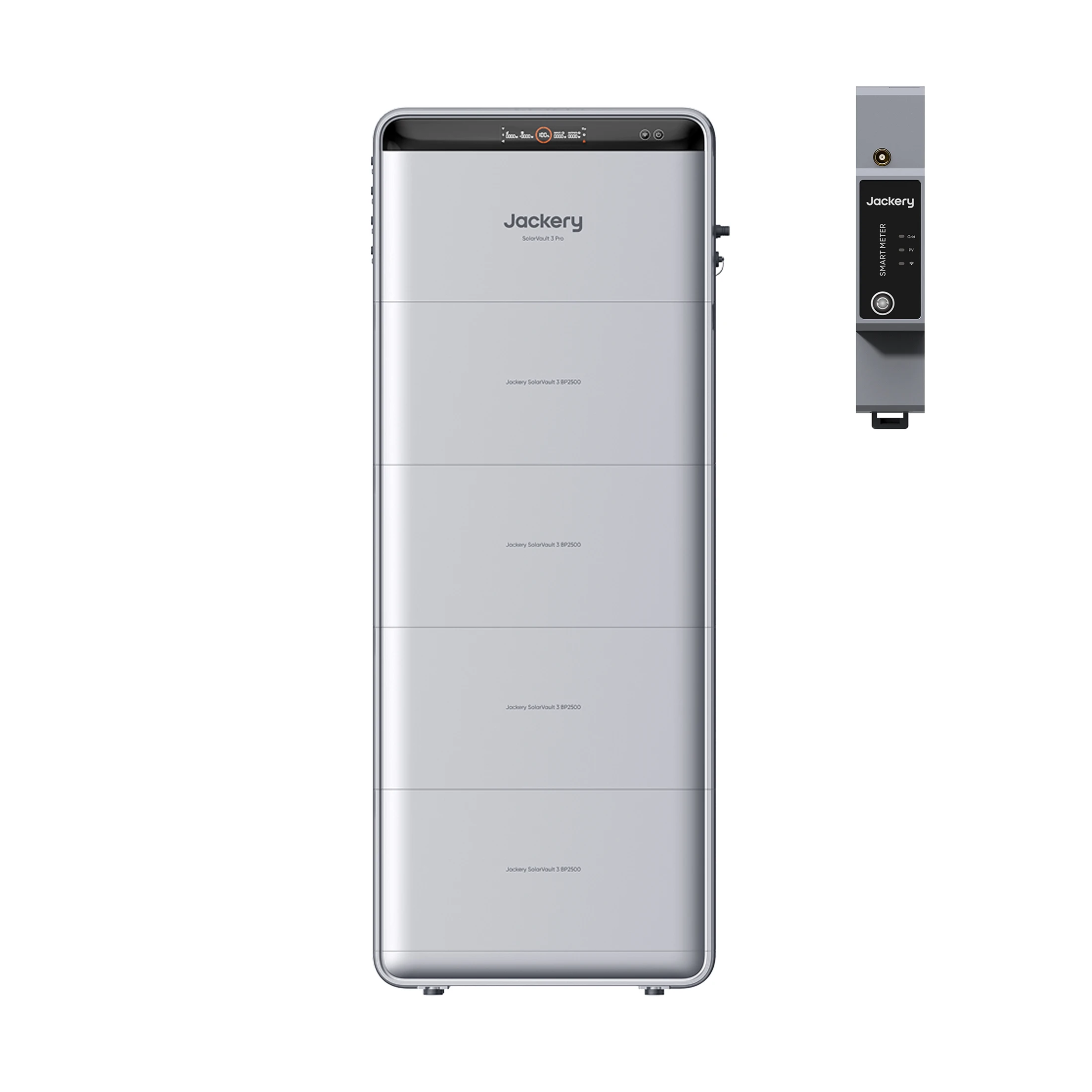 Jackery SolarVault 3 Pro Speicher Balkonkraftwerk mit 4 BP2500 und Smart Meter 12.6kWh, Stromspeicher 4000W PV-Eingang 4MPPT, 1200W Notstromversorgung, Erweiterbarer Solarspeicher 2,52–15,12kWh, Plug