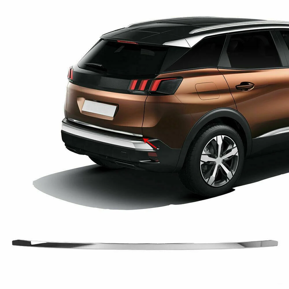 For Peugeot 3008 Chrome Trunk Bottom Bar Form 2016 and Above S.Steel car accessories-Free Shipping