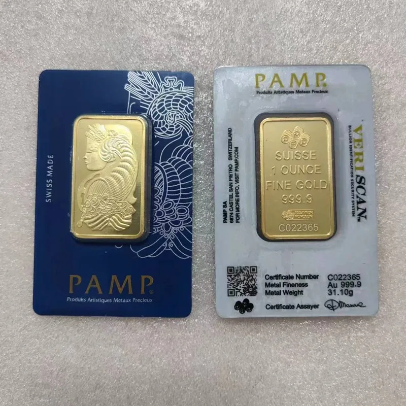24K Gold Plated Swiss 1 Ounce Argor-Heraeus Gold Bar 1 oz  Gold Bullion Foreign Currency Gifts Coin Bullion Collection