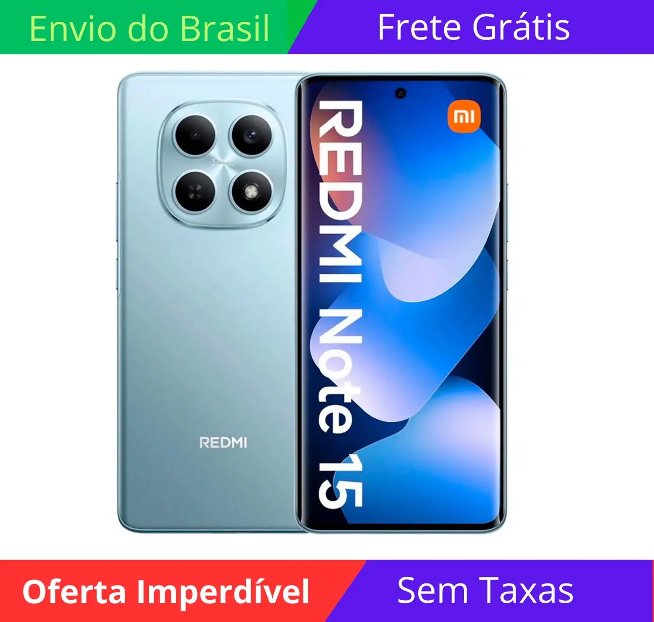 Xiaomi Redmi Note 15 4G Dual SIM 256GB 8GB RAM de 6.77" 108MP 20MP - Glacier Blue (Global)