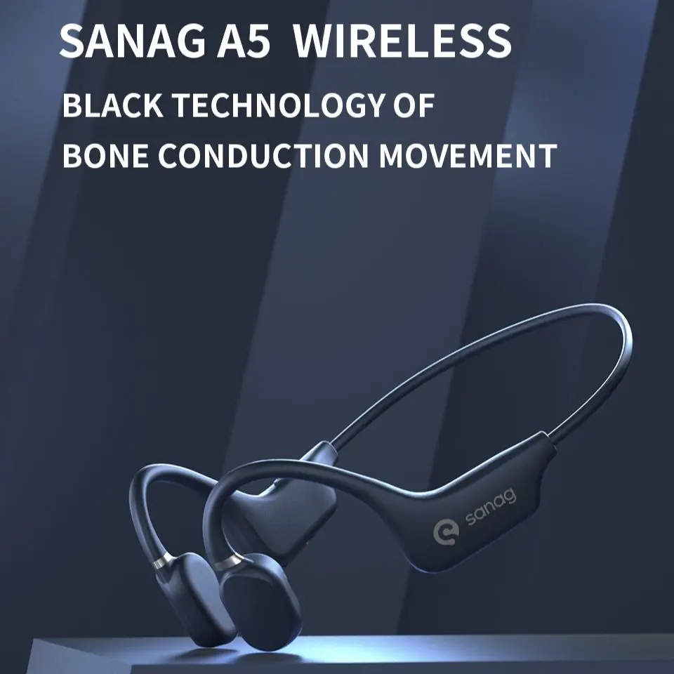 Sanag A5X True Bone Conduction Earphone Open Ear Bluetooth Wireless Sport Headphones Waterproof Headset 3D Stereo Sound