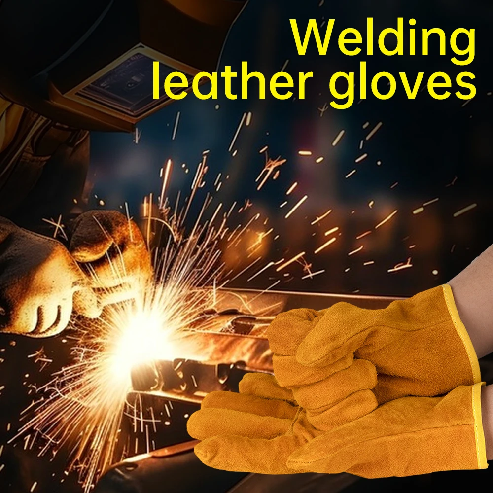 Welding Gloves For Men And Women, Summer High-Temperature Short Style Labor Protection Gloves, Insulated Cotton Gloves For Handl