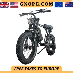 C91 1000W Electric Bike 48V 17.5Ah 20*4.0 Fat Tire 50km/h Mountain Beach Moped EBike Aluminum Alloy Suspension Fork Road Bicycle