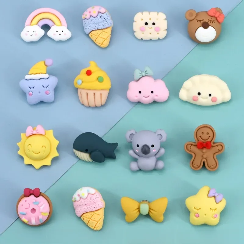 Boutons en résine de dessin animé mignon, 5 pièces, décoration de vêtements pour veste, Cardigan, accessoires de boutons de décoration colorés