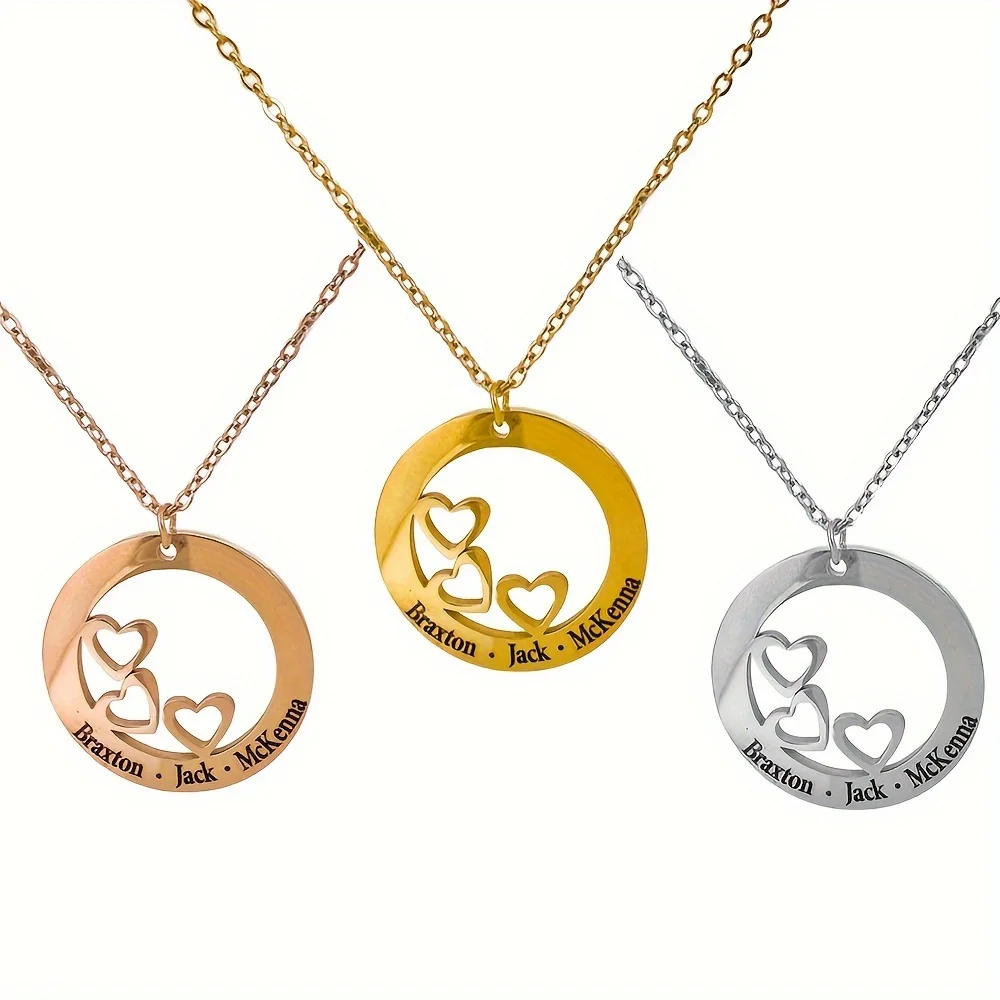 

Personalized Custom Carved Name Necklace Adjustable Stainless Steel neck Jewelry Very Suitable For ladies and Mother's Day Gift