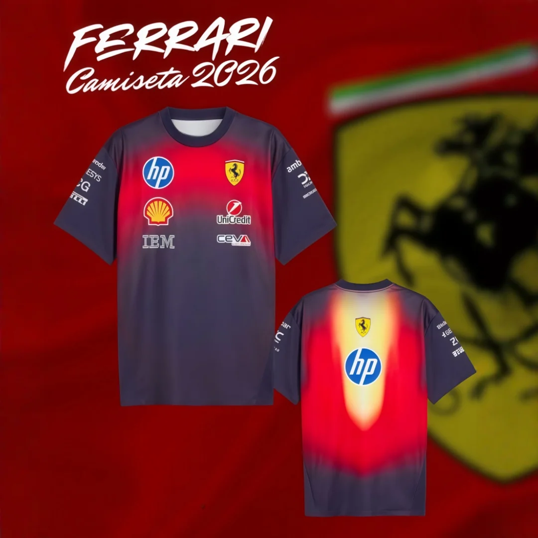 Camiseta de manga corta con degradado Ferrari China Special Edition 2026F1, exclusiva para aficionados a las carreras