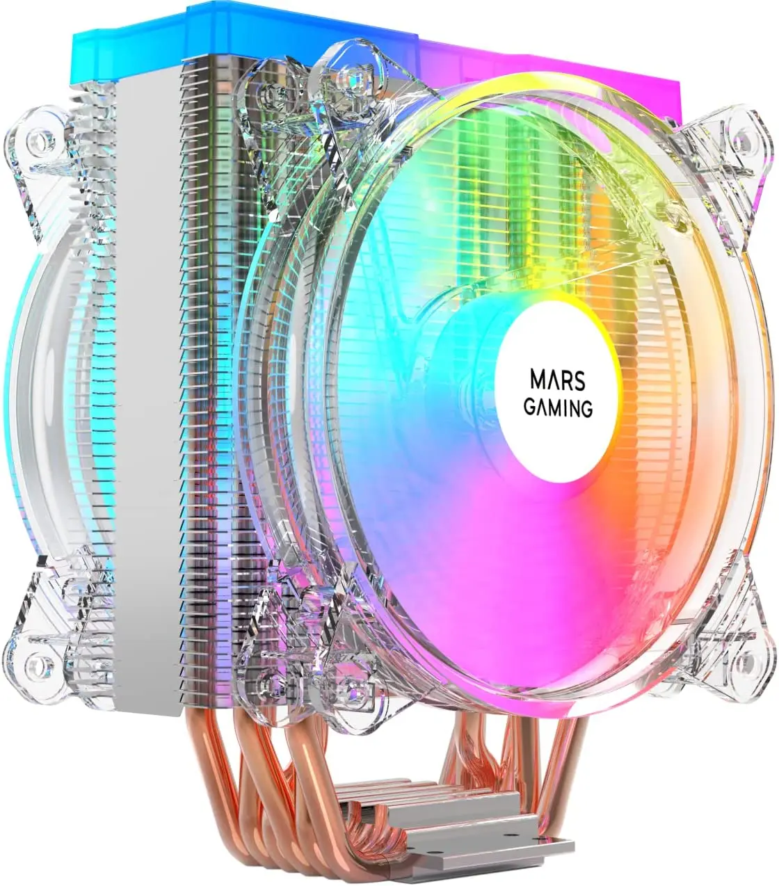 Mars Gaming MCPU66 fan, Triple ARGB CPU sink, 6 Heatpipes HCT, TDP 220W, 2 fans 12cm gaming