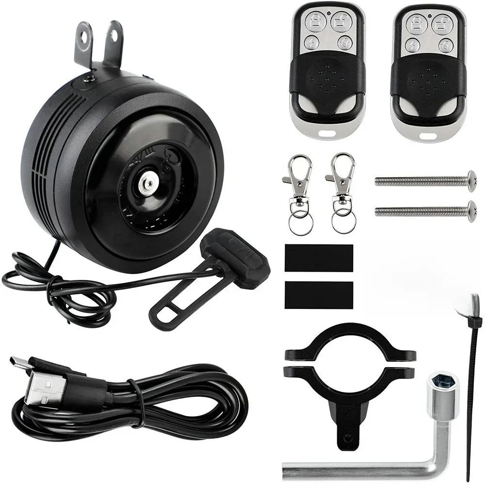 AliExpress XC USHIO 125db USB Recharged Bicycle Electric Bell Motorcycle Scooter Electric Bike Horn Safe Anti-theft Alarm Bell Super Loud 1300mAH