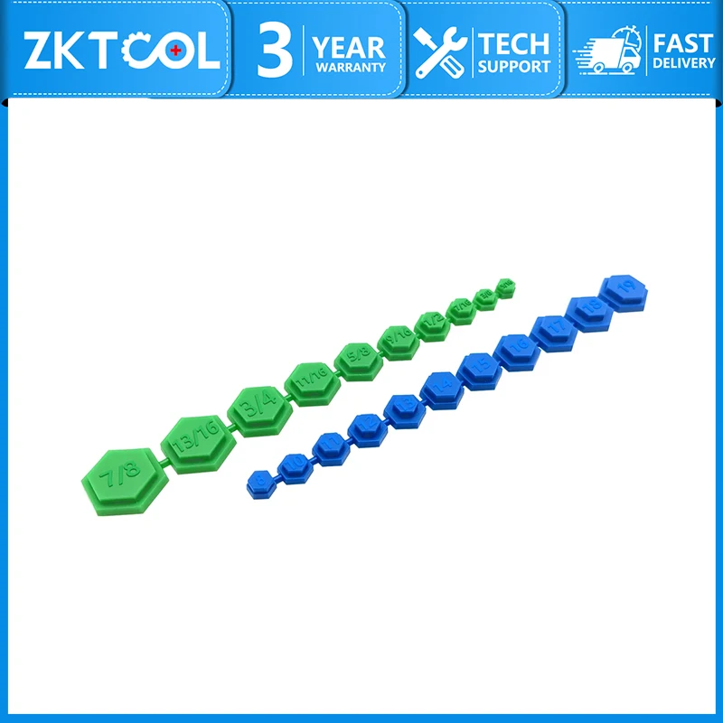 ZKTOOL 21-teiliges magnetisches Steckschlüssel-Set SAE und metrisch, 5/16-7/8 Zoll, 8mm-19mm, Sechskant-Werkzeugset in verschiedenen Farben
