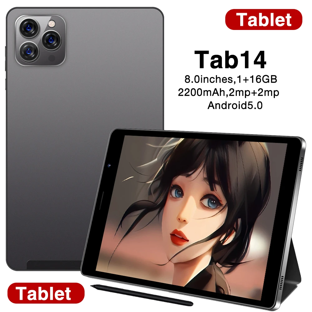 2024 global tab14 pad pc 8,0 zoll android 13,0 16g 1tb 8800mah tablet 5g dual sim karte hd tablet pc