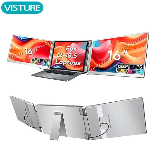 Monitor retroiluminado LCD portátil serie Gaming FHD IPS extensor de pantalla triple doble de alta definición para seguimiento de productividad