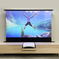 150 inch ALR UST Electric Floor Rising Projector Screen T-prism Pull up Screen for Awol Fengmi Epson 4K UST Laser Projector
