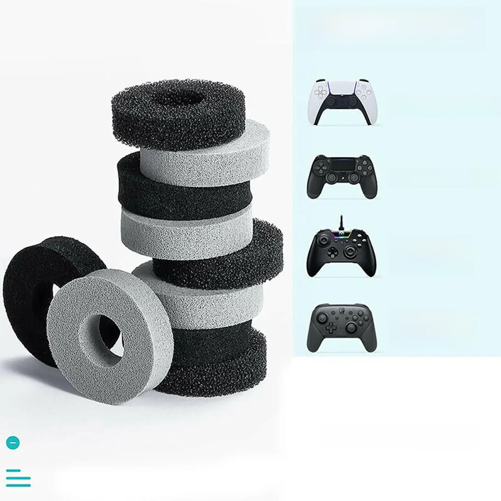 Anneau de joystick pour poignée XBOX, 12 pièces, adapté pour PS4/PS5 PRO, anneau en caoutchouc, tampon perforé, sensation de main améliorée