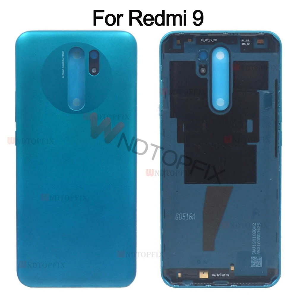 New For Xiaomi Redmi 9 Battery Cover Panel M2004J19G M2004J19C Rear Door Housing Case For Redmi 9A Back Cover With Adhesive