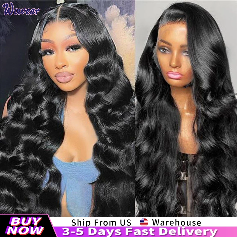 HD Transparent 13x4 13x6 Lace Front Human Hair Wigs Body Wave Pre Plucked Brazilian Body Wave Human Hair Frontal Wigs For Women