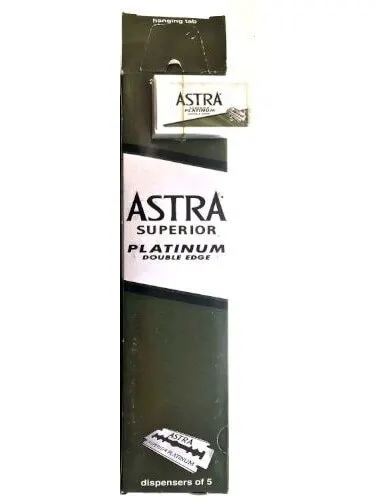 VINTAGE souvenir 1980-2000 100 piece old Astra Superior Platinum Double Edge Safety Razor Blades GREEN long pack