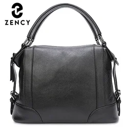 Zency Luxury Design Female Handbag Soft Genuine Leather Women Top-handle Bag Large Capacity High Quality Shoulder Bag