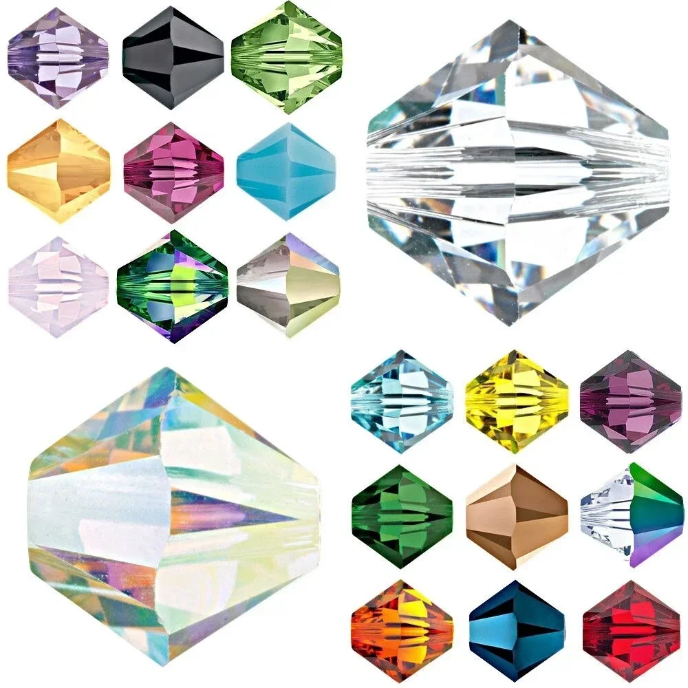 100pcs 4mm glänzende facettierte österreich Kristall perlen Bicone Perlen lose Spacer Perlen für Schmuck machen DIY Armband Halskette Anhänger