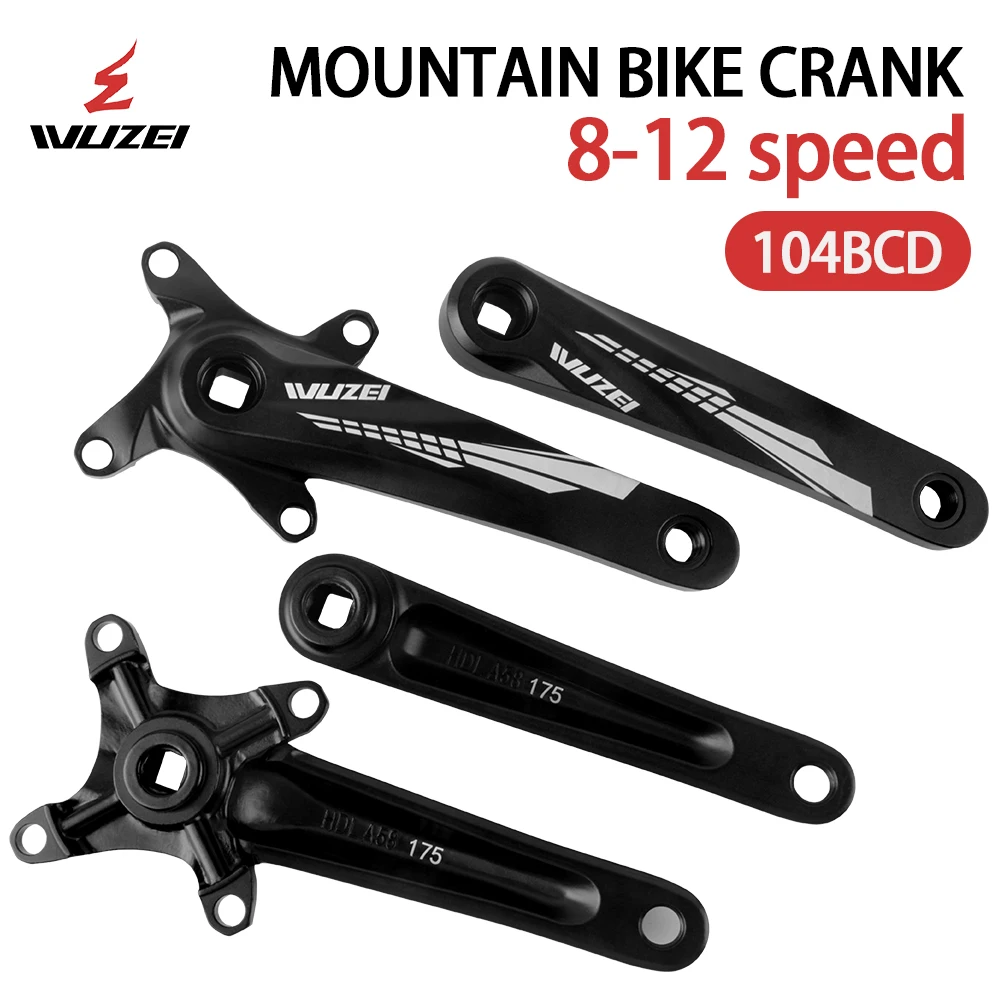

WUZEI AW5B8F Mountain Bike 104BCD Square Hole Crank 8/9/10/11/12S 170/175 32/34/38/42/48/50/52T Sprocket MTB Bicycle Crankset