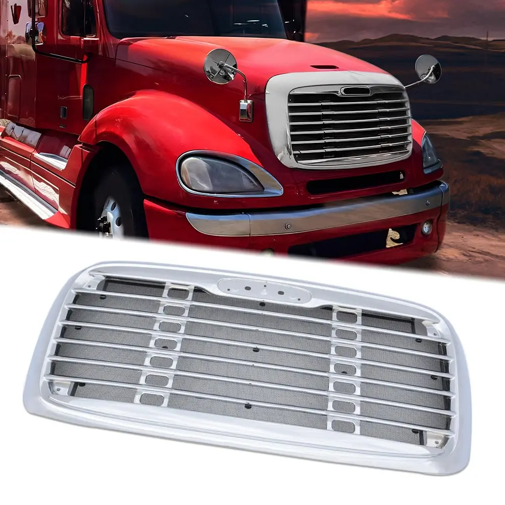 

Bumper Hood Grill Radiator Front Grille Replacement for Freightliner Columbia 2000-2008 Triple Plated Chrome A1715251002, A17152