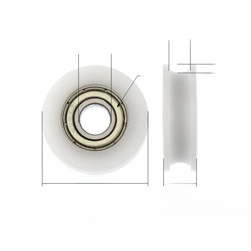 [U0622-7K]1 szt. Niskoszumowa z powłoką 696zz, plastikowy krążek rolka z rowkiem typu 22MM, przesuwana rolka drzwiowa śruba 6*22*7MM — zdjęcie 2