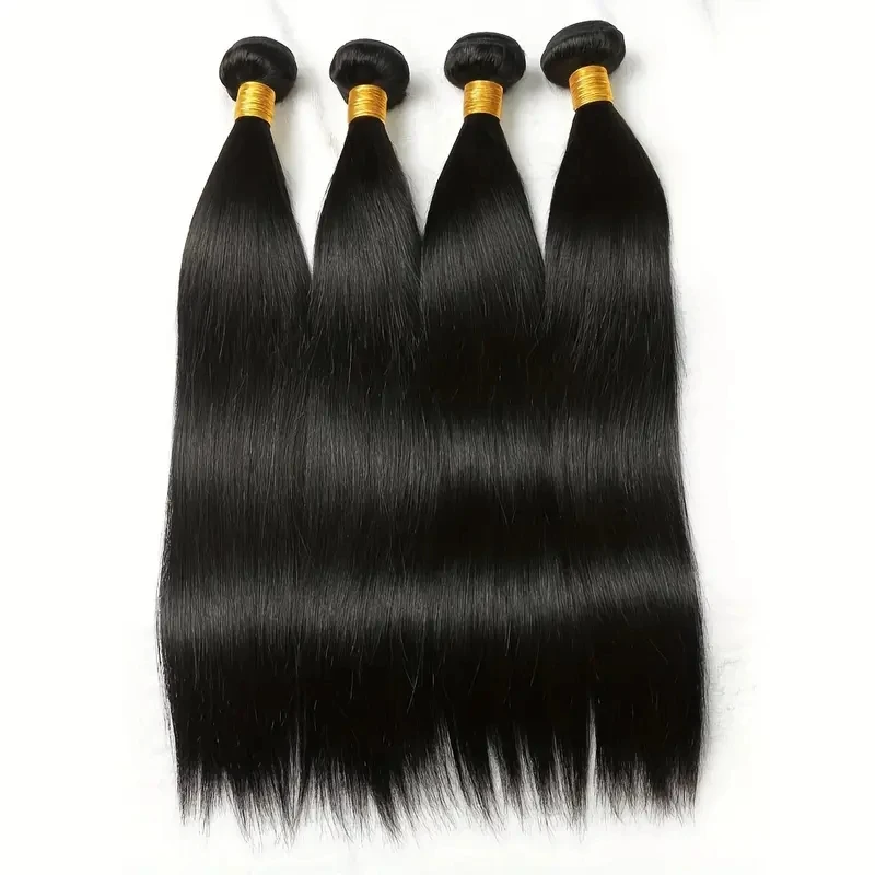 Human Hair Bundles Straight Bundles Human Hair 4 Bundles 20 22 24 Inch 100% Unprocessed Brazilia Virgin Straight Hair Bundle #1B