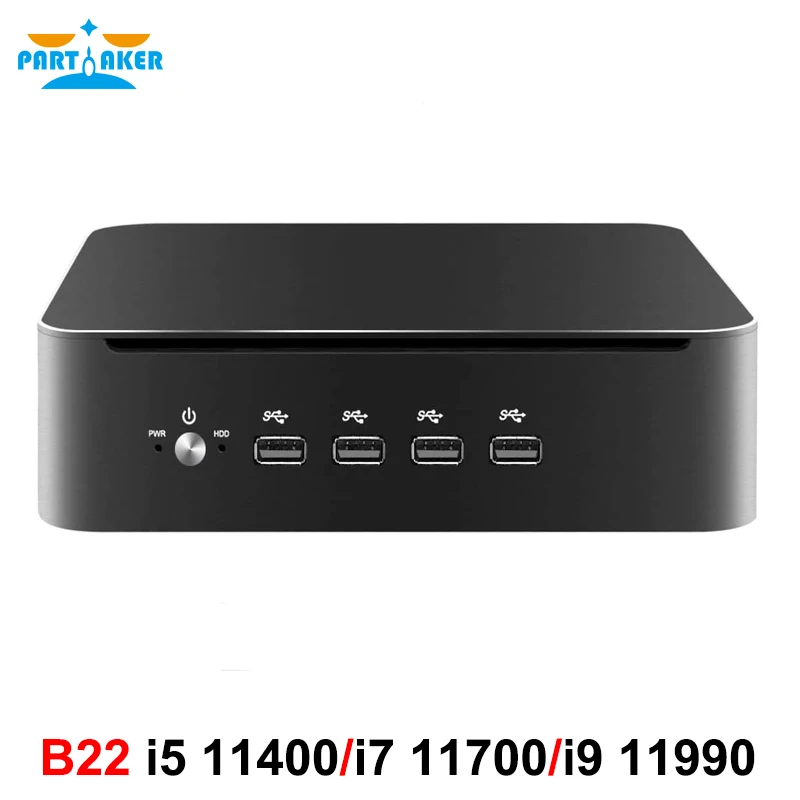 Partaker 11th Gen Intel Mini PC Windows 11 Core i9 11900 i7 11700 i5 11400 Desktop Gaming Computer Linux HTPC UHD 750 8 USB WiFi