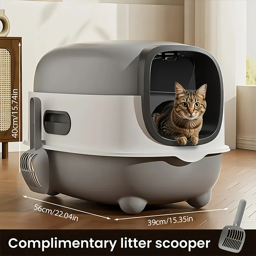 Closed cat litter box, splash proof, odor isolation, dual-purpose, foldable design, can accommodate cats weighing less t