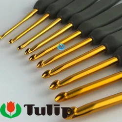 Tulip Etimo Mind Silicone Handle Lace Crochet Original (TULIP) Hook Knitting Needle, 2mm - 6.5mm, Diy - Stainless - Yarn Sweater Weave Sewing - Craft Tool, Thread, Made In Japanese