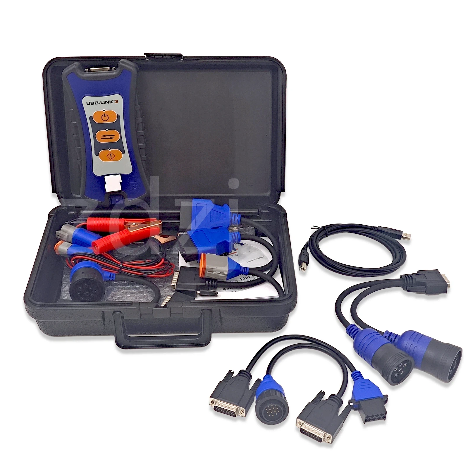 Heavy Duty Truck Diagnostic Scanner USB Link 3 Diesel OBD2 Diagnostic Tool Kit for Commercial Vehicles with Full Adapters