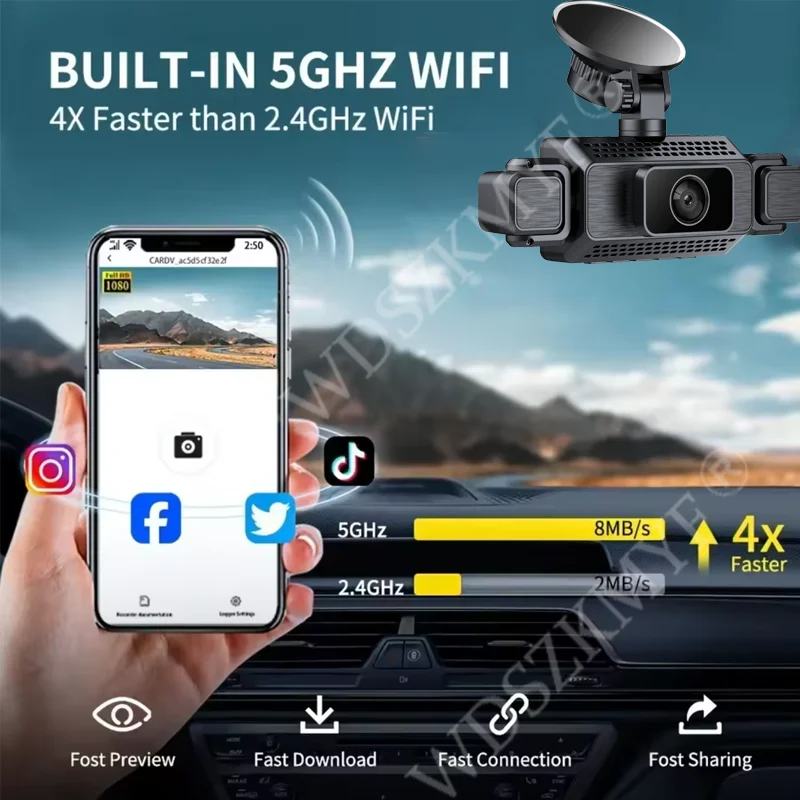 3/4 قنوات 360 °   DashCam WIFI مسجل فيديو 1080P سيارة DVR 24H شاشة ركن السيارة الجبهة اليمنى الرؤية الخلفية للرؤية الليلية الصندوق الأسود