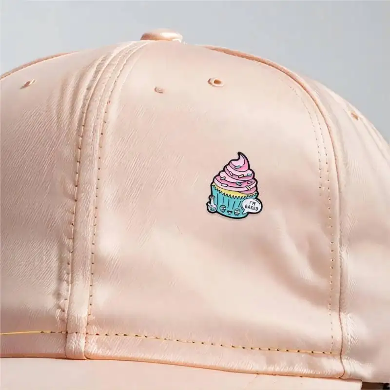 Cartoon Ice Cream Sundae Dessert Enamel Brooch Creative Cupcake Lapel Pin Badge Backpack Clothing Hat Accessories