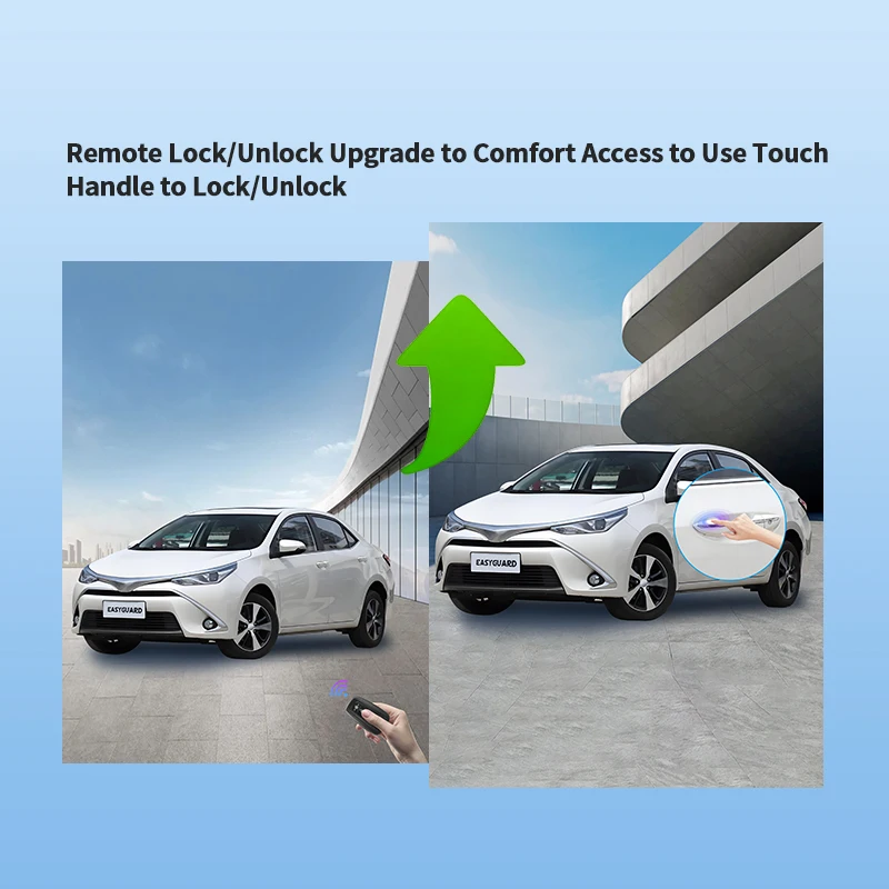 EASYGUARD Comfort Access Touch Door Handle Keyless Entry System Fit for Toyota 14-19 Corolla 15-19 Levin with OEM Start Button