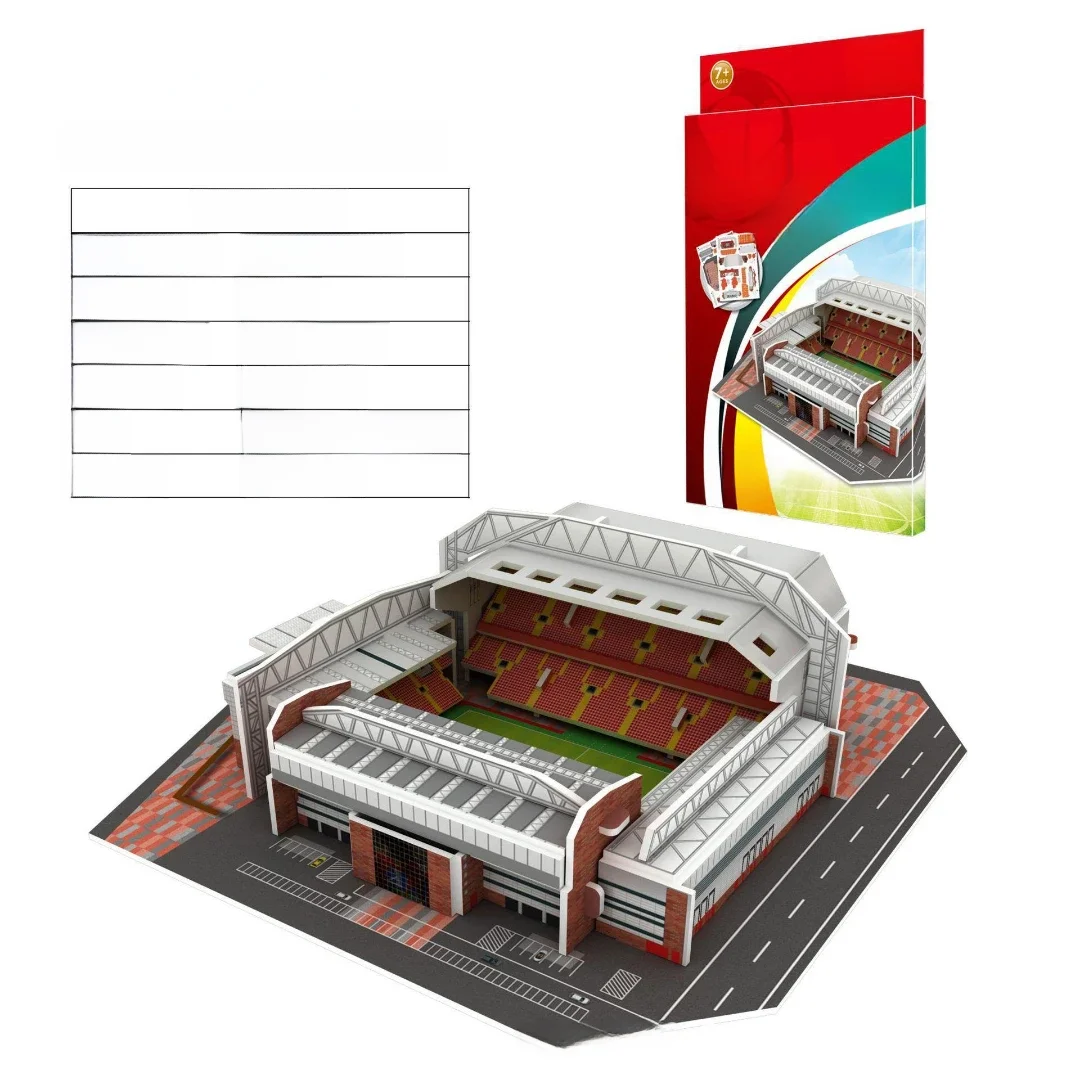 Puzzle en papier de terrain de football 3D, modèle de construction de stade, le cadeau parfait pour les fans de Liverpool