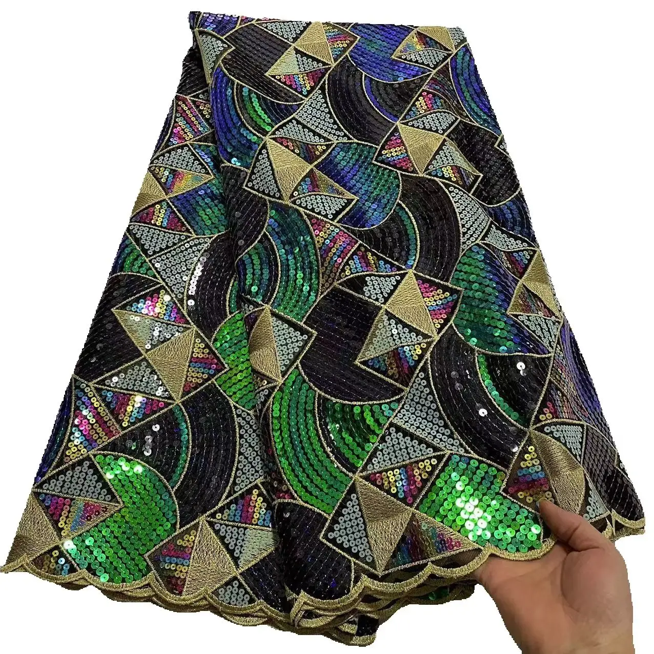 African Multi Colors Shiny Tulle Lace Fabrics 2025 Nigerian Net Lace Fabrics Embroidery Organza Sequins Lace Materials 5Yards