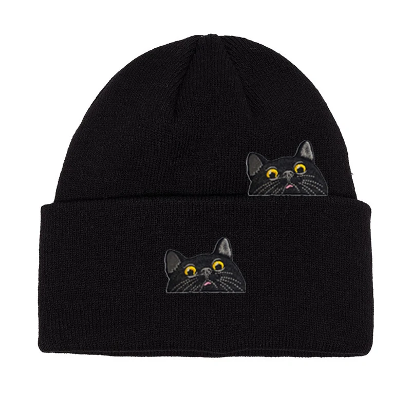 Black Bombay Kitten Cat Embroidered Patch Applique Accessories Clothing T-shirt Hats Bags Iron on Sew on Decoration DIY Custom