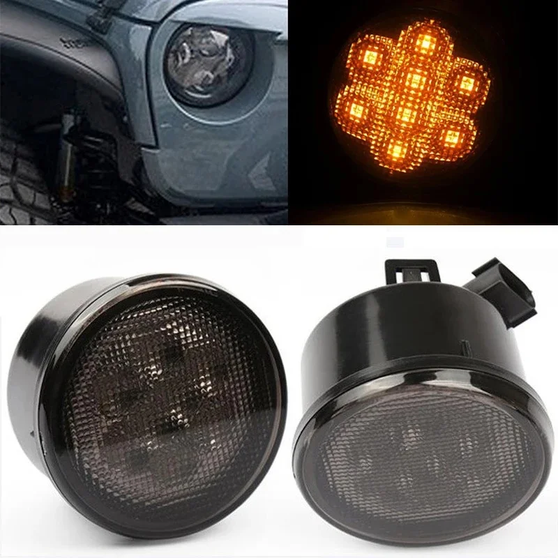Bursztynowy przedni kierunkowskaz LED 2007~2016 dla Jeep Wrangler JK — zdjęcie 2