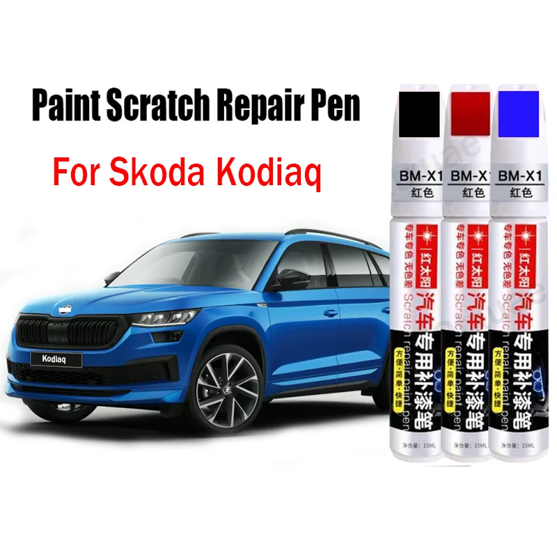 Car Paint Scratch Repair Pen for Skoda Kodiaq 2023 2022 Touch-Up Pen Remover Paint Care Accessories Black White Red Blue Gray