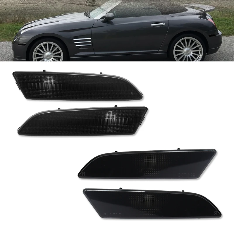 Front Rear Bumper Side Marker Light Housing For Chrysler Crossfire Coupe/Convertible,No Bulb 2004-2008