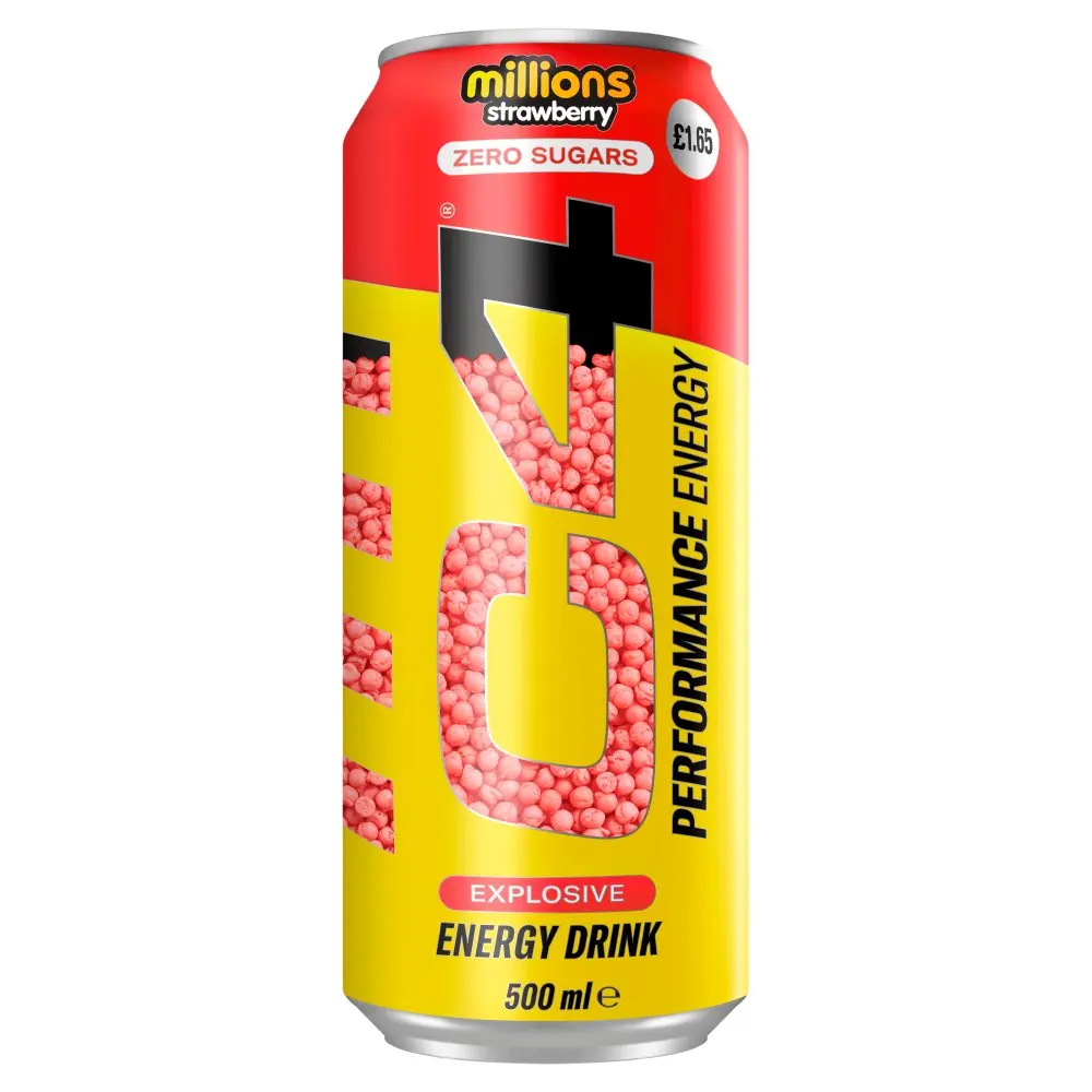 C4 Millions Strawberry Zero Sugars Pack of 12 x 500ml