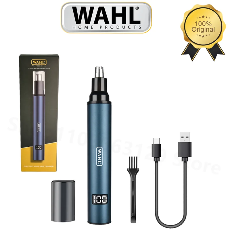 100% Original Wahl 5546A Nose Trimmer WAHL Men’s Nose Hair Trimmer For Nose and Ear Hair With Cleaning Brush type-c charge