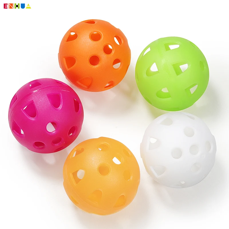 12 Pack Multicolor Plastic Golf Training Balls Airflow Hollow Diameter 1.65 Inch Golf Balls for Driving Range Swing Practice New