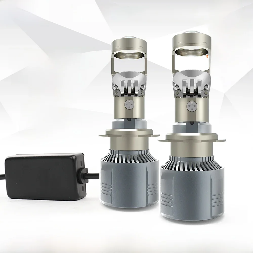 Światło CO nowa lampa samochodowa Mini obiektyw LED H4 H7 H11 9005 9006 żarówki reflektorów 12V 24V dla samochodów Moto mijania Turbo wentylator projektora światła mijania — 2