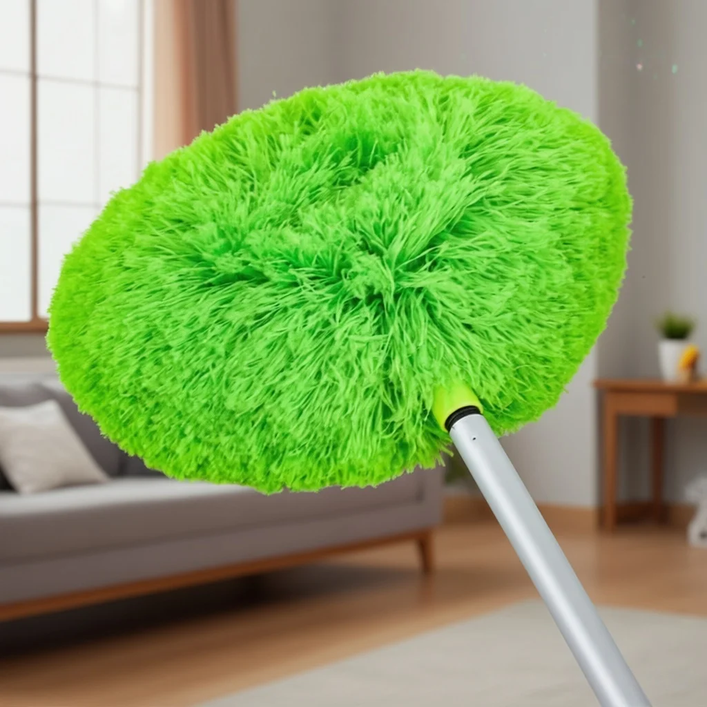 Green Cleaning Duster, Extendable Microfiber Dusting Tool for Home, Car, Electronics - Reusable & Washable Static Dust Collector