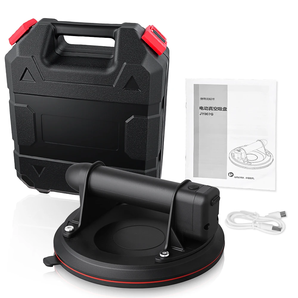 Podofo Neuer Vakuum-Saugnapf mit 250 KG Tragfähigkeit, 8 Zoll Hochleistungs-Vakuumheber mit LED-Intelligentanzeige, Hochleistungs-Vakuumheber für Granit, Fliesen und Glas, manuelles Heben, leistungsstark, zum Heben von Granit und Glas – Detail 1