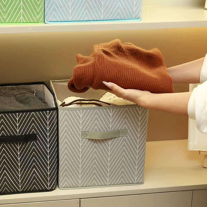 1 قطعة صناديق تخزين مكعب للملابس خزانة قماش قابلة للطي مع مقابض خزانة غرفة النوم تنظيم الحاويات للبلايز #4